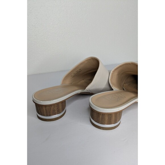 Franco Sarto Visa Mule Heel Slip On Pointed Toe White Leather Womens - Sz 7M - Picture 7 of 9